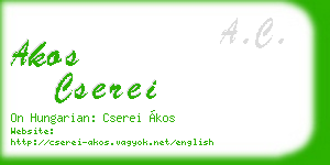 akos cserei business card